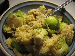 Millet and veggies served