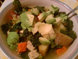 Soup with avocado