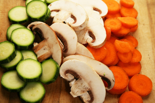 Zuchini, Mushroom, Carrot Stir Fry